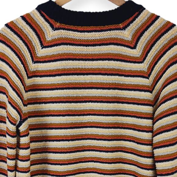 Madewell SZ S Arden V-Neck Crop Striped Pullover Sweater In Stripe - Picture 6 of 7